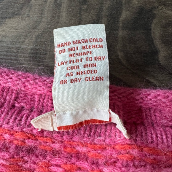 Sundance Sweater Pink Orange Lambswool Angora Relaxed Pullover Sz Small - Picture 4 of 5